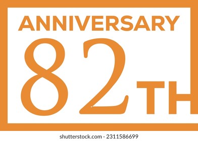 82 year anniversary celebration. Anniversary logo elegance golden color isolated, vector design for celebration, invitation card, and greeting card