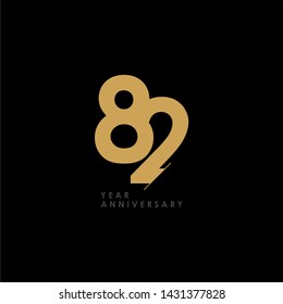 82 Year Anniversary Celebration Vector Template Design Illustration