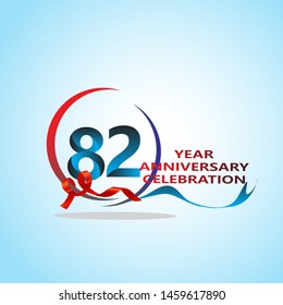 82 Year Anniversary celebration Vector Template Design Illustration