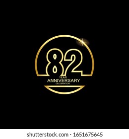 82 Year Anniversary celebration Vector Template Design Illustration