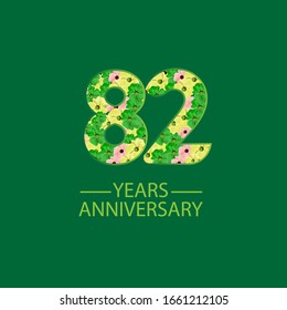 82 Year Anniversary Celebration Vector Template Design Illustration