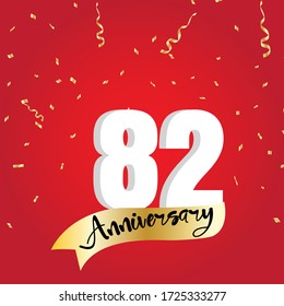 82 year anniversary celebration, vector design for celebrations, invitation cards and greeting cards