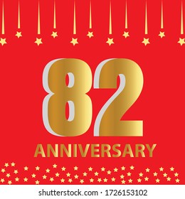 82 year anniversary celebration, vector design for celebrations, invitation cards and greeting cards