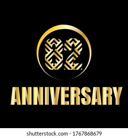 Celebración del 82 aniversario, diseño vectorial para celebraciones, tarjetas de invitación y tarjetas de felicitación