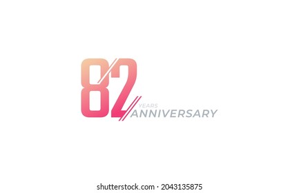 82 Year Anniversary Celebration Vector. Happy Anniversary Greeting Celebrates Template Design Illustration