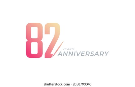 82 Year Anniversary Celebration Vector. Happy Anniversary Greeting Celebrates Template Design Illustration