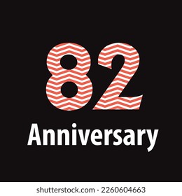 82 year anniversary celebration, vector design for celebrations, invitation cards and greeting cards