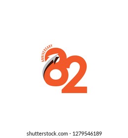 82 Year Anniversary Vector Template Design Illustration