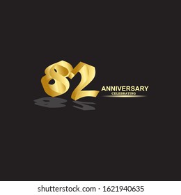 82 Year Anniversary Vector Template Design Illustration