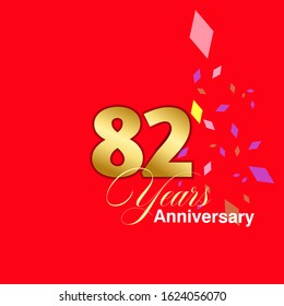 82 Year Anniversary Vector Template Design Illustration