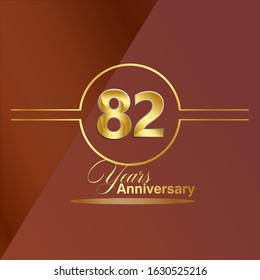 82 Year Anniversary Vector Template Design Illustration