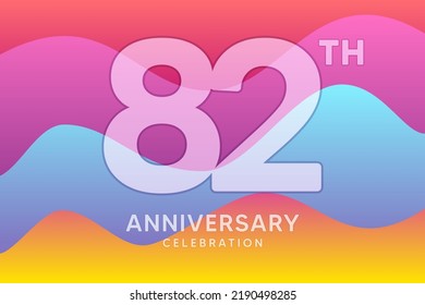 82 Year Anniversary Vector Template Design Illustration
