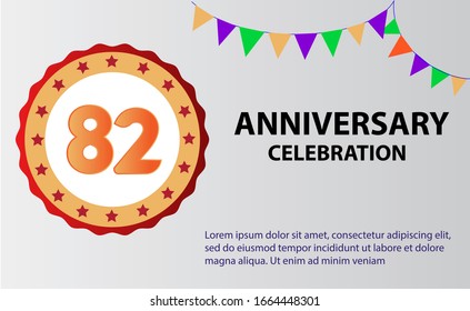 82 years anniversary celebration logo vector template design illustration