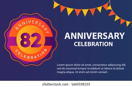 82 years anniversary celebration logo vector template design illustration