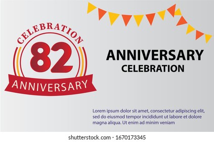 82 years anniversary celebration logo vector template design 