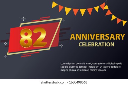 82 years anniversary celebration logo vector template design