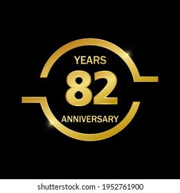 82 years anniversary celebration logo vector template design illustration