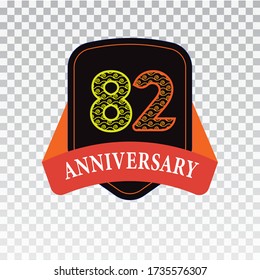 Ilustración de diseño de plantillas vectoriales de celebración de 82 años