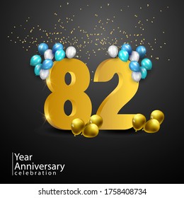 82 Years Anniversary Celebration Vector Template Design Illustration