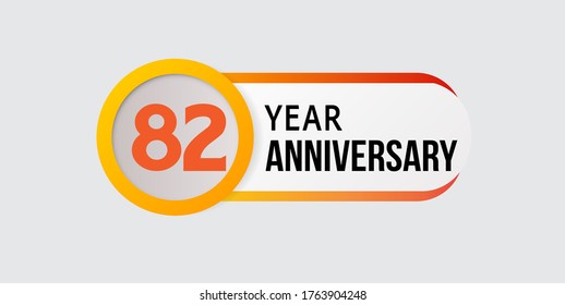 82 Years Anniversary Celebration Vector Template Design Illustration