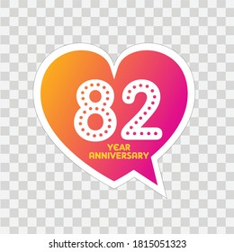 82 Years Anniversary Celebration Vector Template Design Illustration