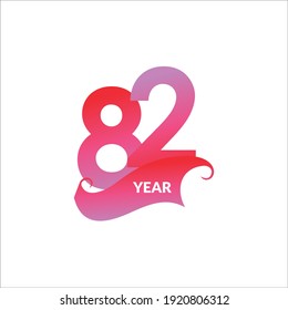 82 Years Anniversary Celebration Vector Template Design Illustration