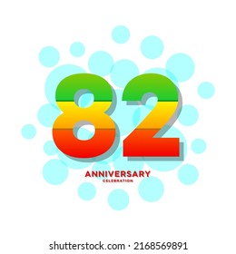 82 Years Anniversary Celebration Vector Template Design Illustration
