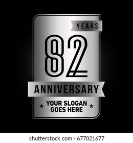 82 years anniversary design template. Vector and illustration.