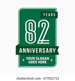 82 years anniversary design template. Vector and illustration.