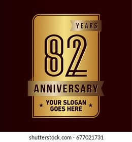 82 years anniversary design template. Vector and illustration.