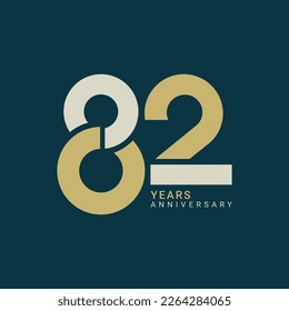 Logo de 82 Años Aniversario, 8 cumpleaños, elemento Diseño de plantilla vectorial para cumpleaños, invitación, boda, jubileo e ilustración de tarjeta de saludo.