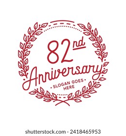 82 years anniversary logo collection. 82nd years anniversary celebration hand drawn logotype. Vector and illustration.
