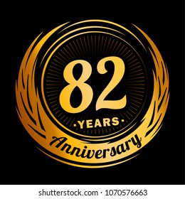 82 years anniversary. Anniversary logo design. 82 years logo.