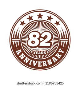 82 years anniversary. Anniversary logo design. Vector and illustration.