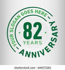 82 years anniversary logo template. Vector and illustration.