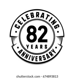 82 years anniversary logo template. Vector and illustration.