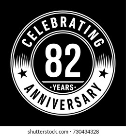 82 years anniversary logo template. Vector and illustration.