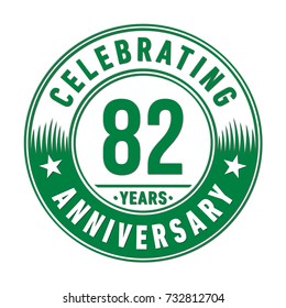 82 years anniversary logo template. Vector and illustration.