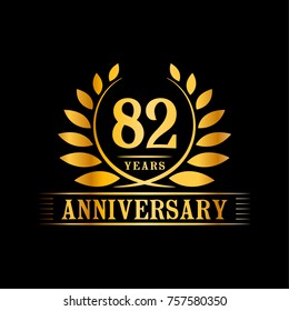 82 years anniversary logo template.