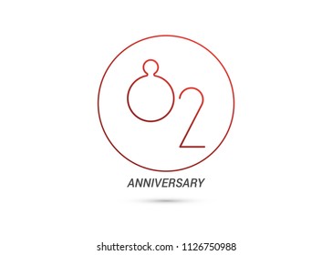 82 Years Anniversary logotype with rounded and simple red colored font numbers isolated on white background for company celebration event, birthday