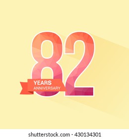 82 Years Anniversary with Low Poly Design