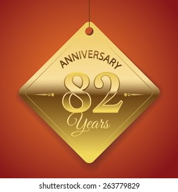 82 Years Anniversary poster / template/ tag design Vector 
