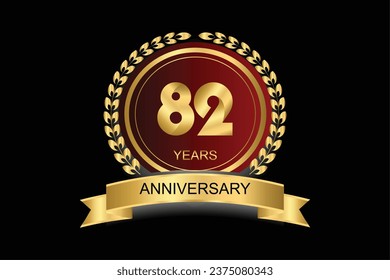 82 years anniversary vector icon, logo. Design element with modern graphic style.