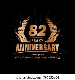 82 years design template. Anniversary vector and illustration template.