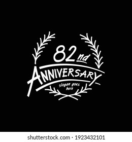 82 years design template. Vector and illustration. 82nd years logo.