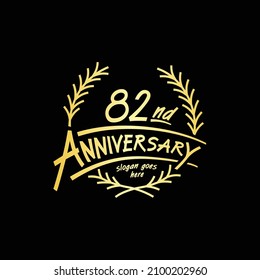 82 years design template. Vector and illustration. 82nd years logo.