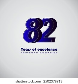 82 years of excelence anniversary celebration , vector template design illustration