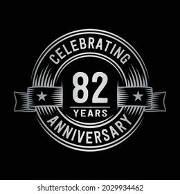 82 years logo design template. 82nd anniversary vector and illustration