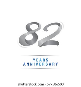82 years silver anniversary celebration logo , isolated on white background