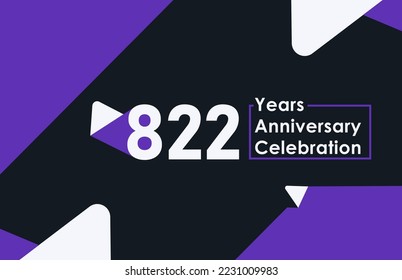 822 years anniversary celebration modern banner template design
